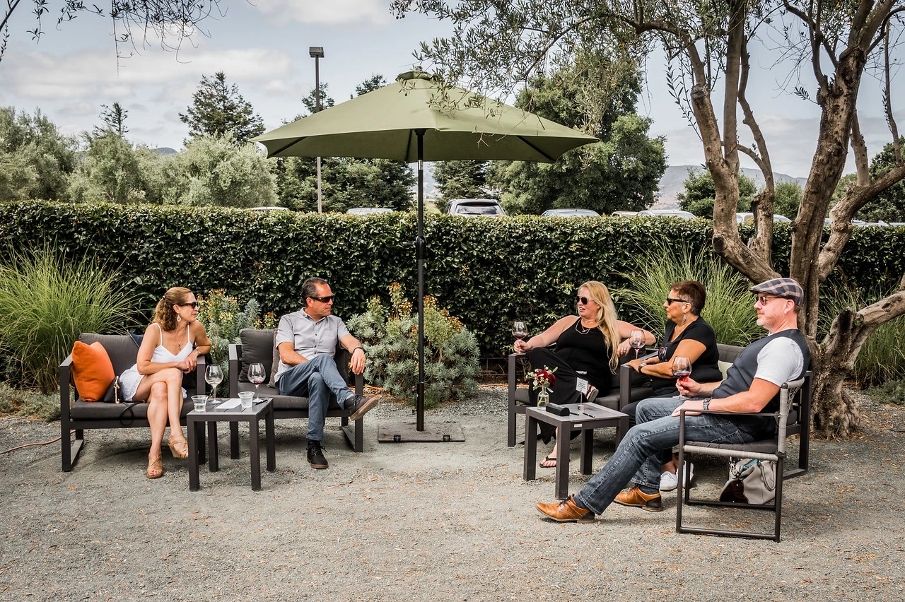 A group enjoying a private event at Tolosa Winery