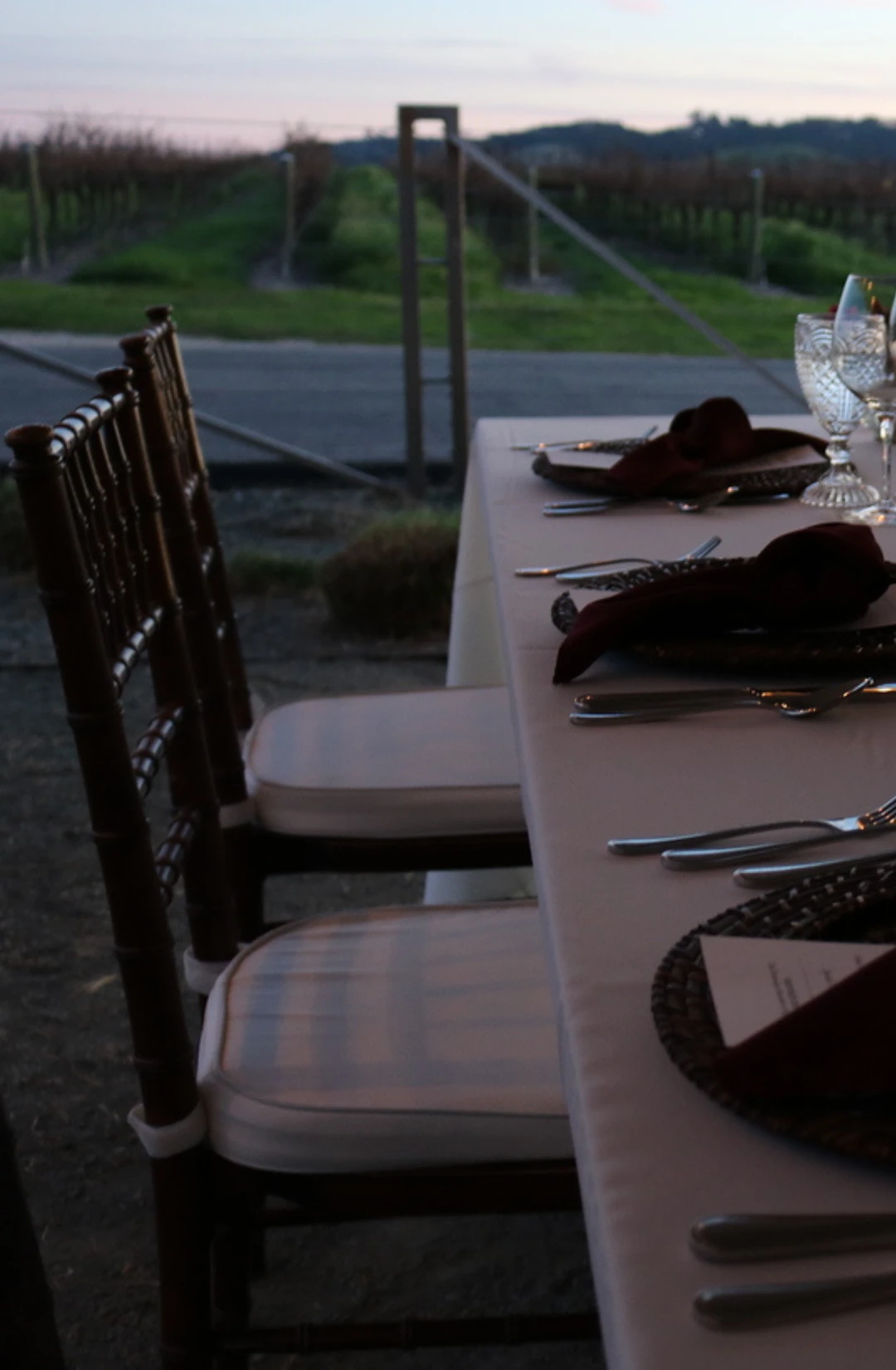 An outdoor table at Tolosa Winery