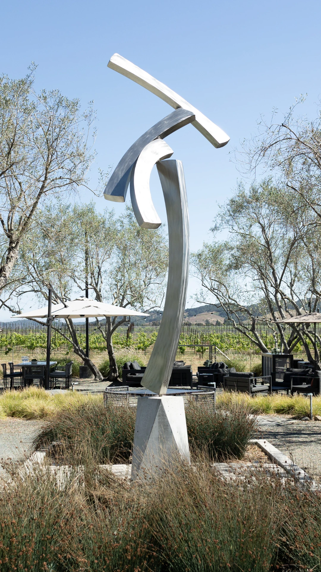 A wind sculpture in the Tolosa Winery grounds